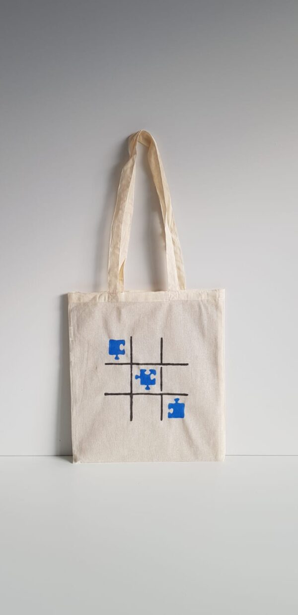 Bolsas de tela pintadas a mano , Modelo 3 en raya.
